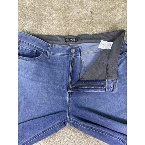 Lee Slim Fit Straight Leg Mid Rise Jeans Womens 14 Blue Denim Dark Wash D233 - Picture 3 of 14